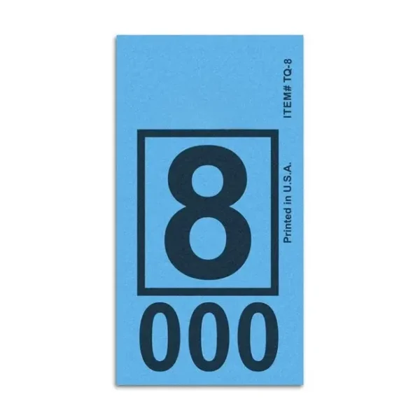 7 (1) Caja de Etiquetas Cuadradas para Limpieza en Seco (1,000/Caja) Varios colores y numeros
