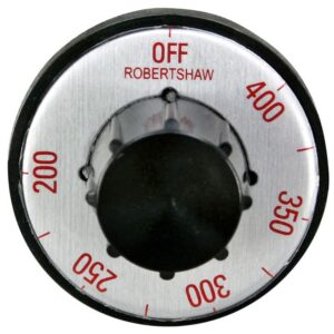 Perilla Dial Robertshaw para Termostato de freidora industrial con rango de 200 a 400 grados.