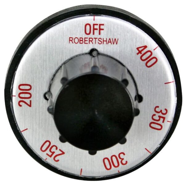 21002194__46717 Perilla Dial Robertshaw para Termostato de freidora industrial con rango de 200 a 400 grados.